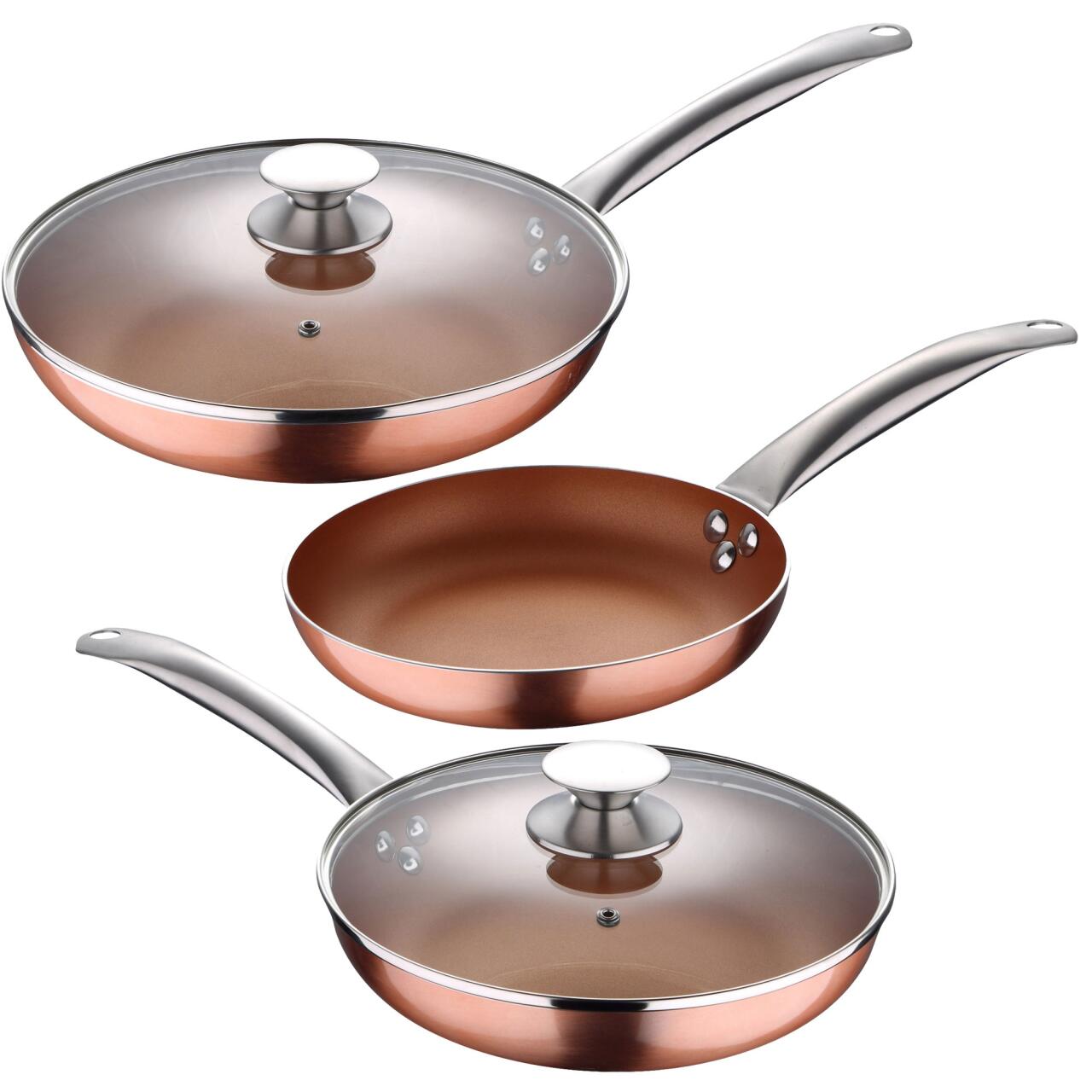 Set de Sartenes Optimum Copper San Ignacio - 5 Piezas en Aluminio Prensado | Ideal para Inducción