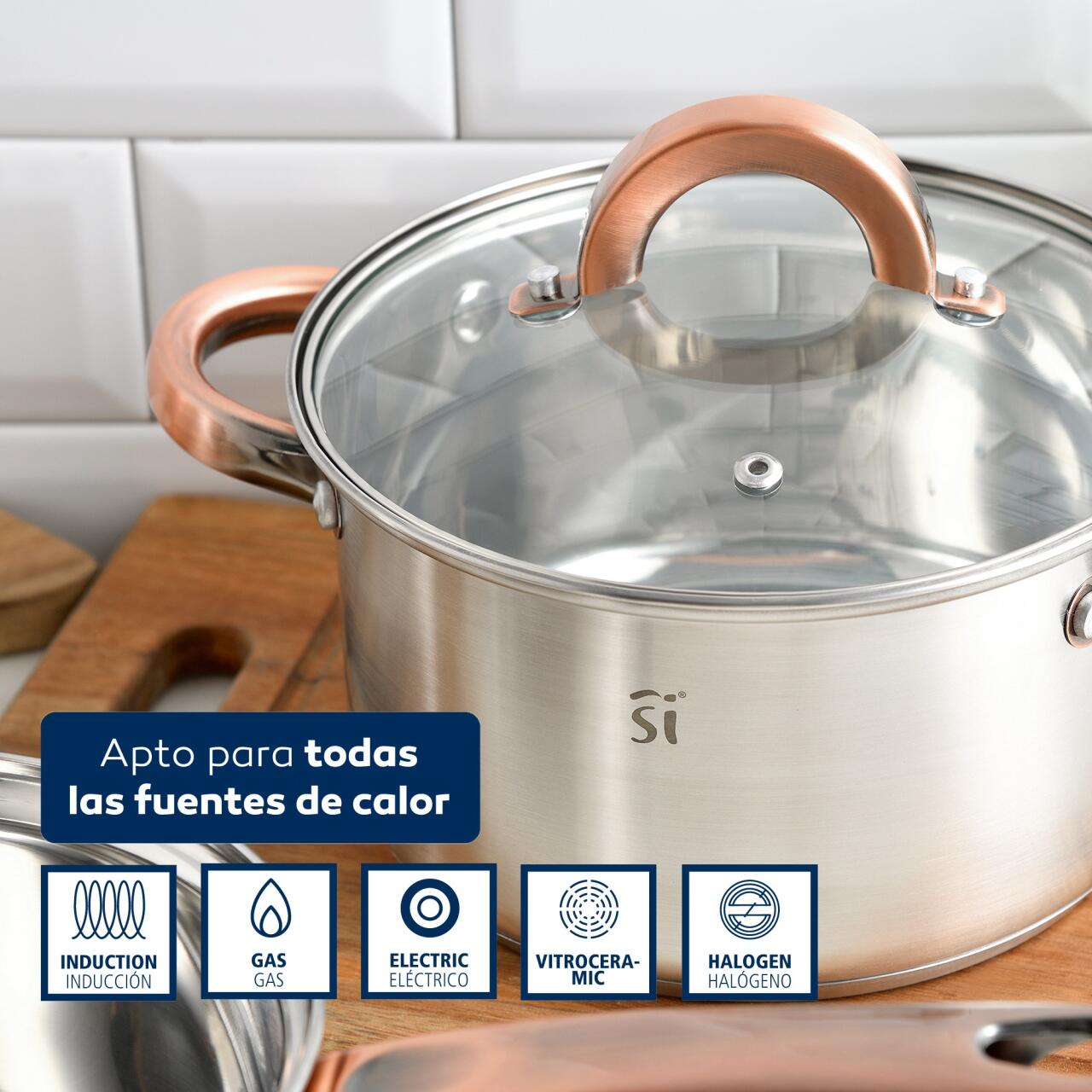 Batería de Cocina 5 Piezas San Ignacio Onil Acero inoxidable