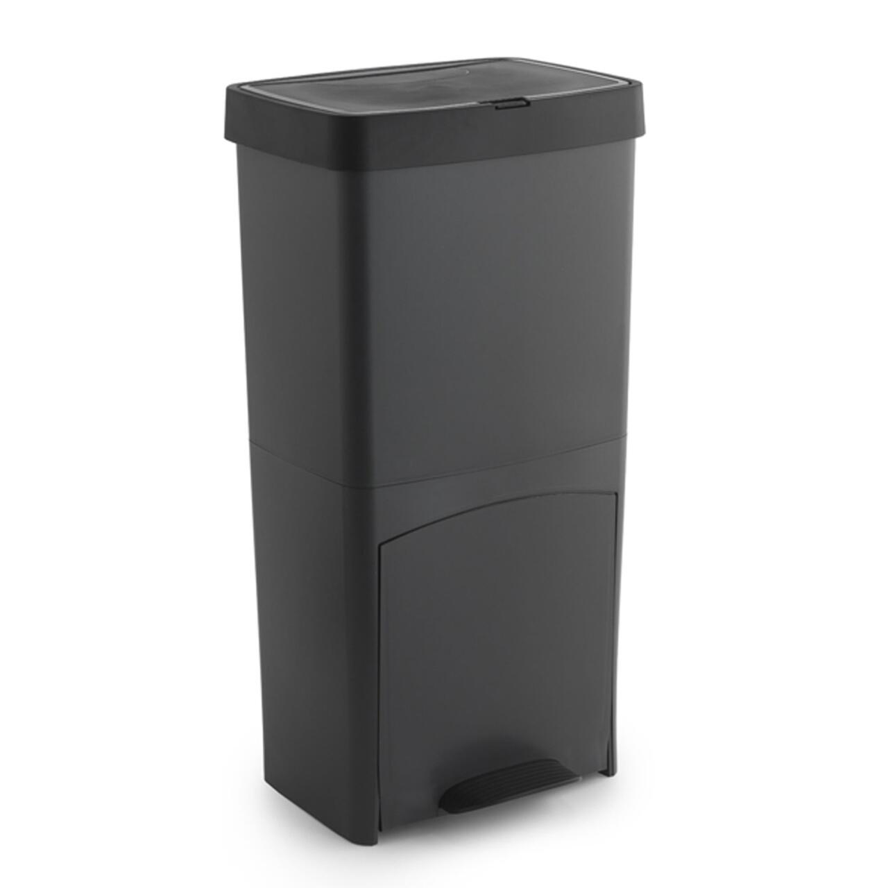 Cubo de Basura Vertical 70L con 2 Compartimentos - Gestión de Residuos Fácil y Compacta