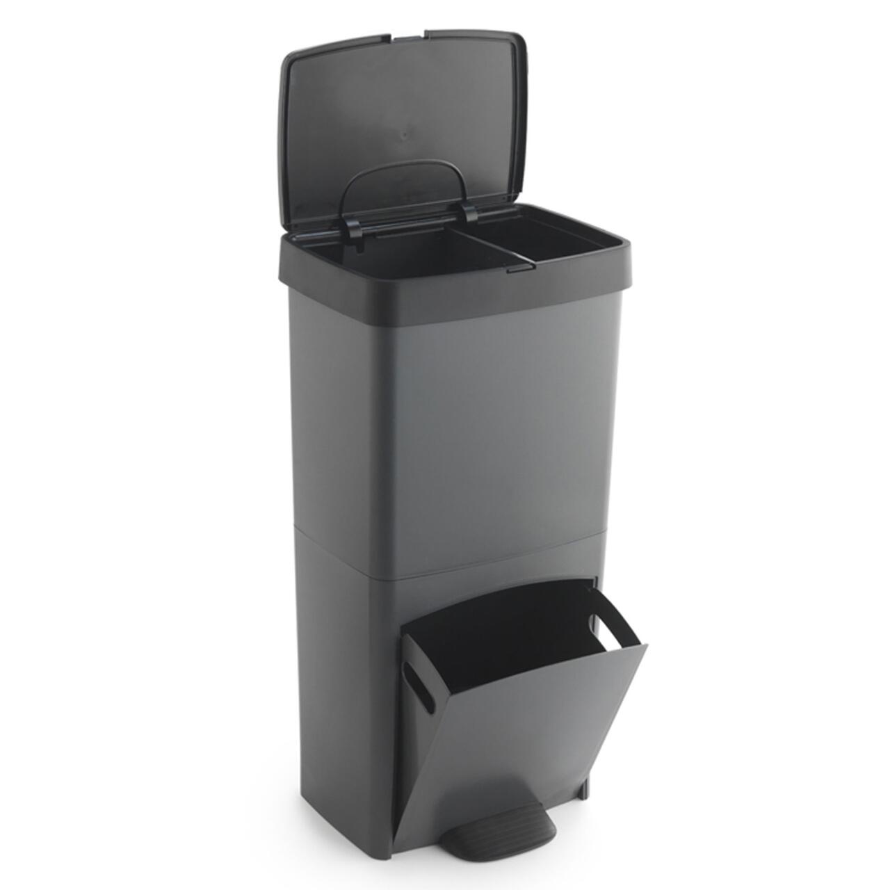 Cubo de Basura Vertical 70L con 2 Compartimentos - Gestión de Residuos Fácil y Compacta